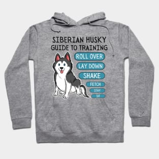 siberian husky guide to training-black and white husky dog Hoodie